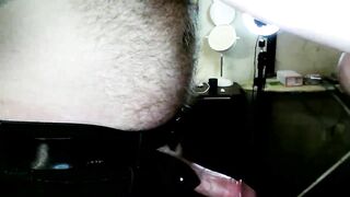 A young Master teaches obedience to a old big titted Lady