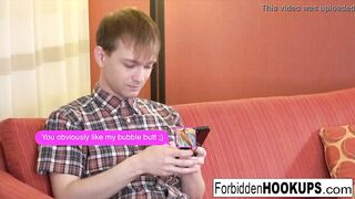 Huge boobed goddess takes her step-brothers fat penis