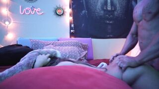 Skank can't Stop Squirting all over his 10 Inch Dick! Multiple Cum