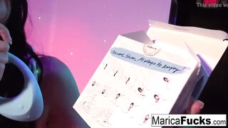 Marica gets a gift box of sex vibrators to use!