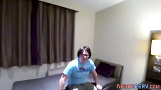 Real newbie give oral sex to Yorkshire geek