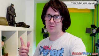 Real newbie give oral sex to Yorkshire geek