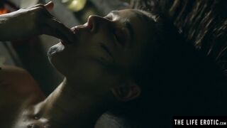 Babe Dark Haired Squirting as she Fucks herself with a Lit Candle