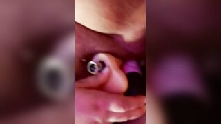 A Penis into my Butt with two Sex Toys into my Twat