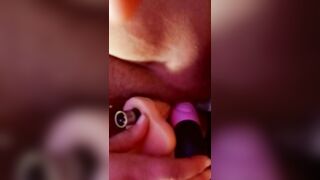 A Penis into my Butt with two Sex Toys into my Twat