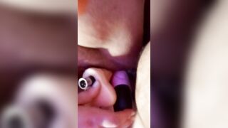 A Penis into my Butt with two Sex Toys into my Twat