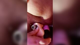 A Penis into my Butt with two Sex Toys into my Twat