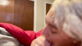 Full Length Bj Hand Job come into her Mouth and See it Drip