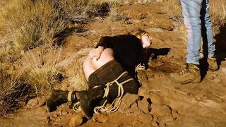 Blonde Hottie Gets a Rough Booty Fucking and Domination Session outdoor into