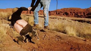 Blonde Hottie Gets a Rough Booty Fucking and Domination Session outdoor into