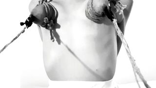 Boobies Bdsm and Clamps - BOUND UP Sitting on her Toy to