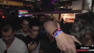 spanish babes are giving blowjobs into a outdoor event