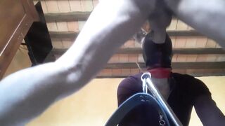 Bound, Blinfolded and Ball Gagged then has to Suck a Huge Dick,