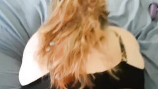 BBW Nailed Doggy Style. Blonde Takes Big Jizzed Load onto her Long Butt