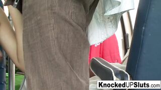 2 pregnant brunettes got banged inside this hardcore sex party