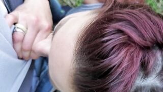 Cute milf give Bj inside Outdoor Park