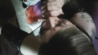 Hottie White chick Deep Throats and Gets her Face Banged! by big black cock