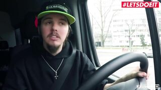 BUMSBUS - INKED GERMAN WITH HUGE BOOBIES NAILED ROUGH INSIDE THE BACKSEAT