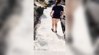 Exhibitionist without a G-String into the Middle of a Town and Squirt