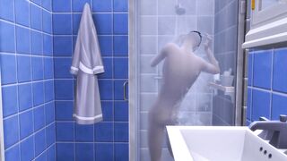 Mother returns home from work and wakes up her son