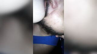 Sucking Off Huge Milky Boobies Bro Jizzes on Bed