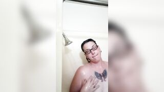 Saggy Tit BBW Smoking Cooling off into the Shower