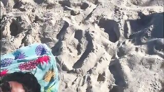 Showing Snatch on very Outdoors Beach Exhibitionist Mistress