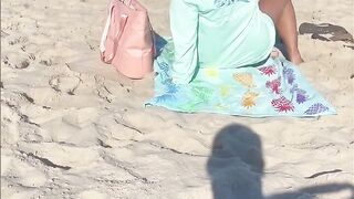 Showing Snatch on very Outdoors Beach Exhibitionist Mistress
