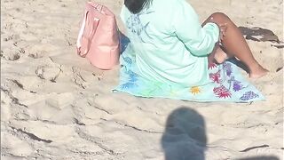 Showing Snatch on very Outdoors Beach Exhibitionist Mistress