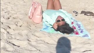 Showing Snatch on very Outdoors Beach Exhibitionist Mistress