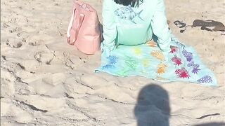 Showing Snatch on very Outdoors Beach Exhibitionist Mistress