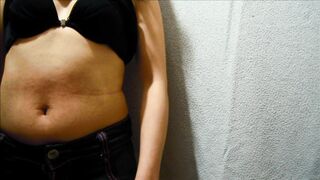 My 19 year old Year mature Mistress Gets Warm Pressing her Belly with my