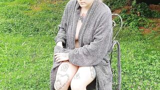 Morning Coffee and Masturbation into the Garden