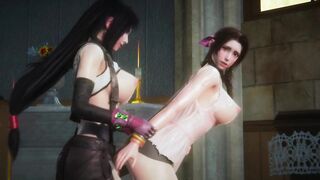 Aerith and Tifa passionate sex - Final Fantasy 7 Futa