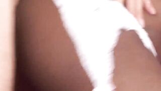 Curvy African Jasmine Webb Coax Groomsman Inside Bed