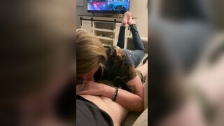 Barefooted Beth give Oral Sex Teaser during Basketball Game Final