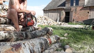 mom Caught inside the Wood Sawmill Pays with Sex