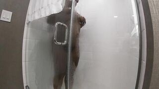Huge Daddy Takes me inside the Shower