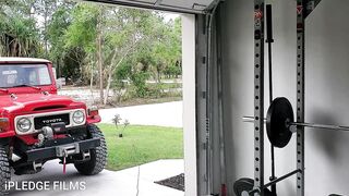 Cum Join me for a Gym Session Garage Open, and watch through Skimpy Bikini is the Dress Code
