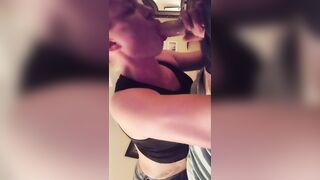 AshbeeTrixie Swallows Husband's Cumload!