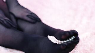 RUBBER Bdsm and Nylon Toes Bondage Goddess Scene