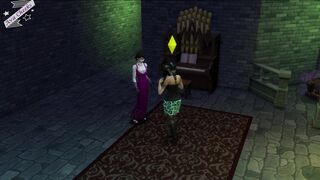 Dracula's Long Titty Gothic gf Fucks a Lady Vampire and Gets Caught by him and her Mature Hubby (Sims)