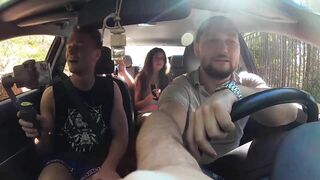 Russian Whore Served four Strangers Cocks on the Beach