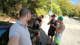 Russian Whore Served four Strangers Cocks on the Beach
