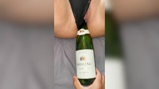 ORGASM using a Wine Bottle