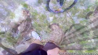 Cumface challenge into outdoors after fucking and sucking off with a