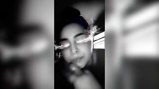 Blowing the Cum out of his Nuts