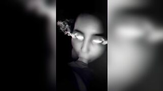 Blowing the Cum out of his Nuts