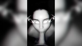 Blowing the Cum out of his Nuts