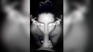 Blowing the Cum out of his Nuts